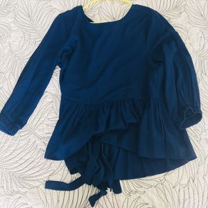 Clad and Cloth Tie Back Peplum Blouse